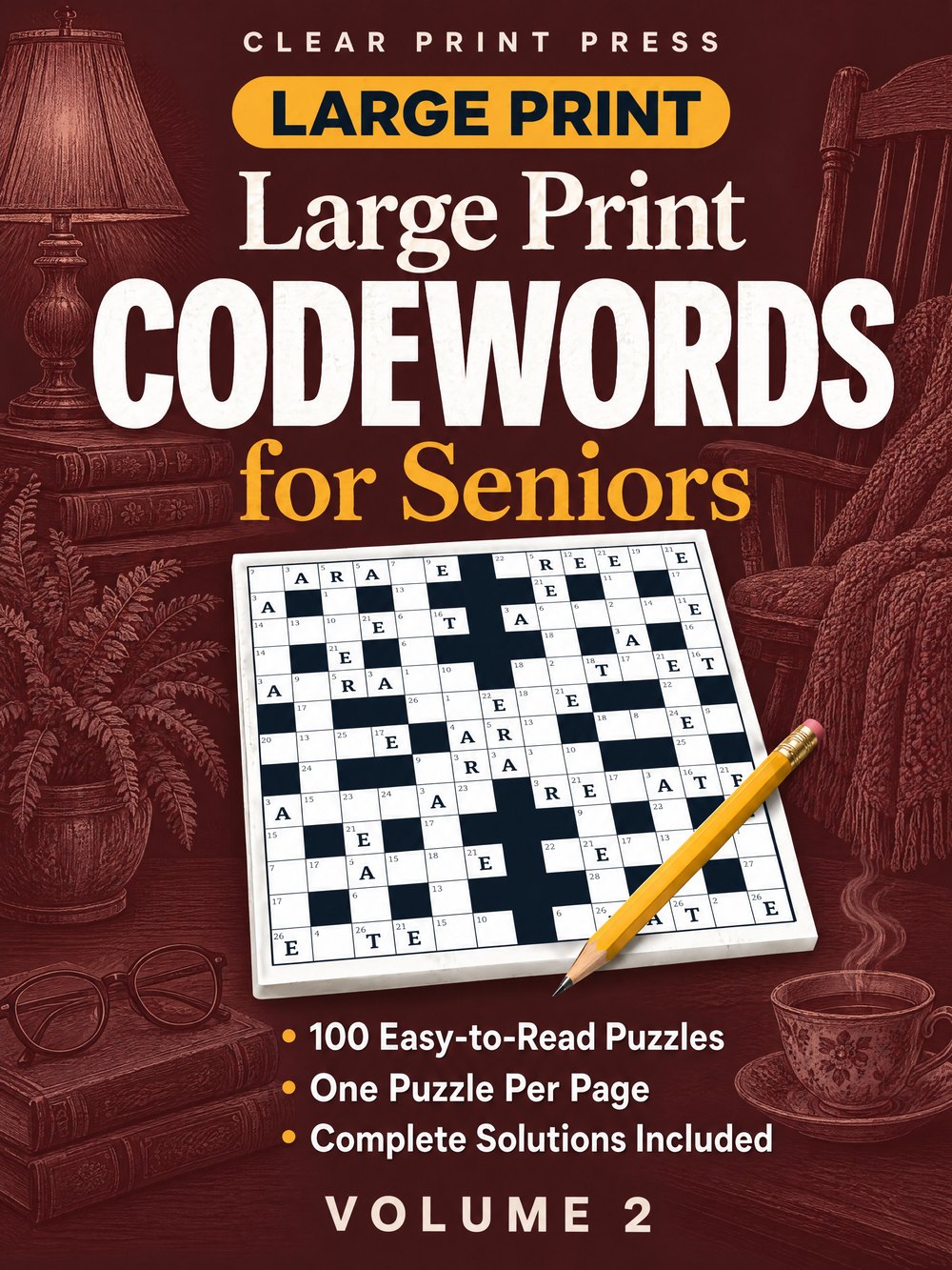 Large Print Codewords for Seniors, Volume 2 — book cover