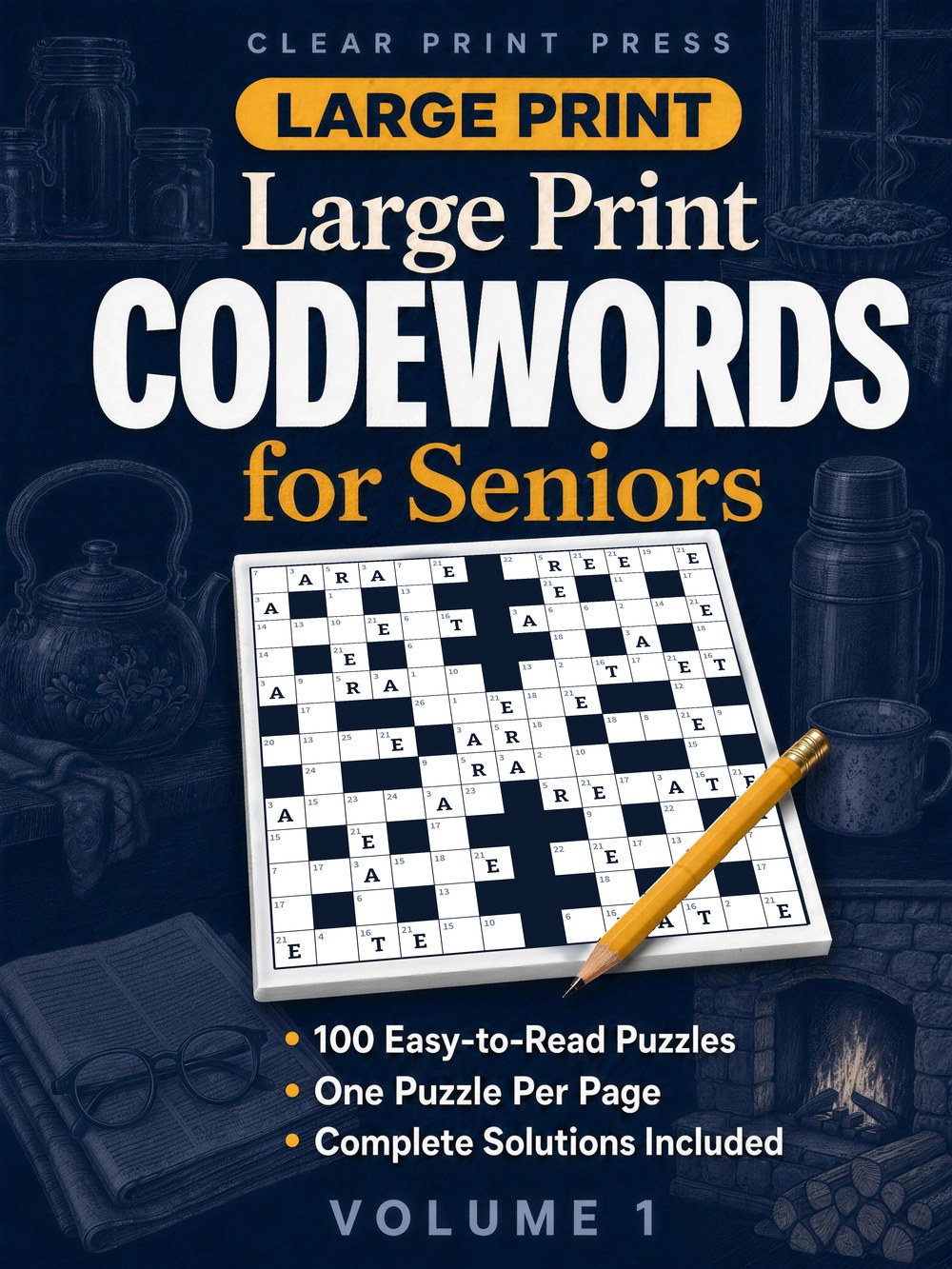 Large Print Codewords for Seniors, Volume 1 — book cover
